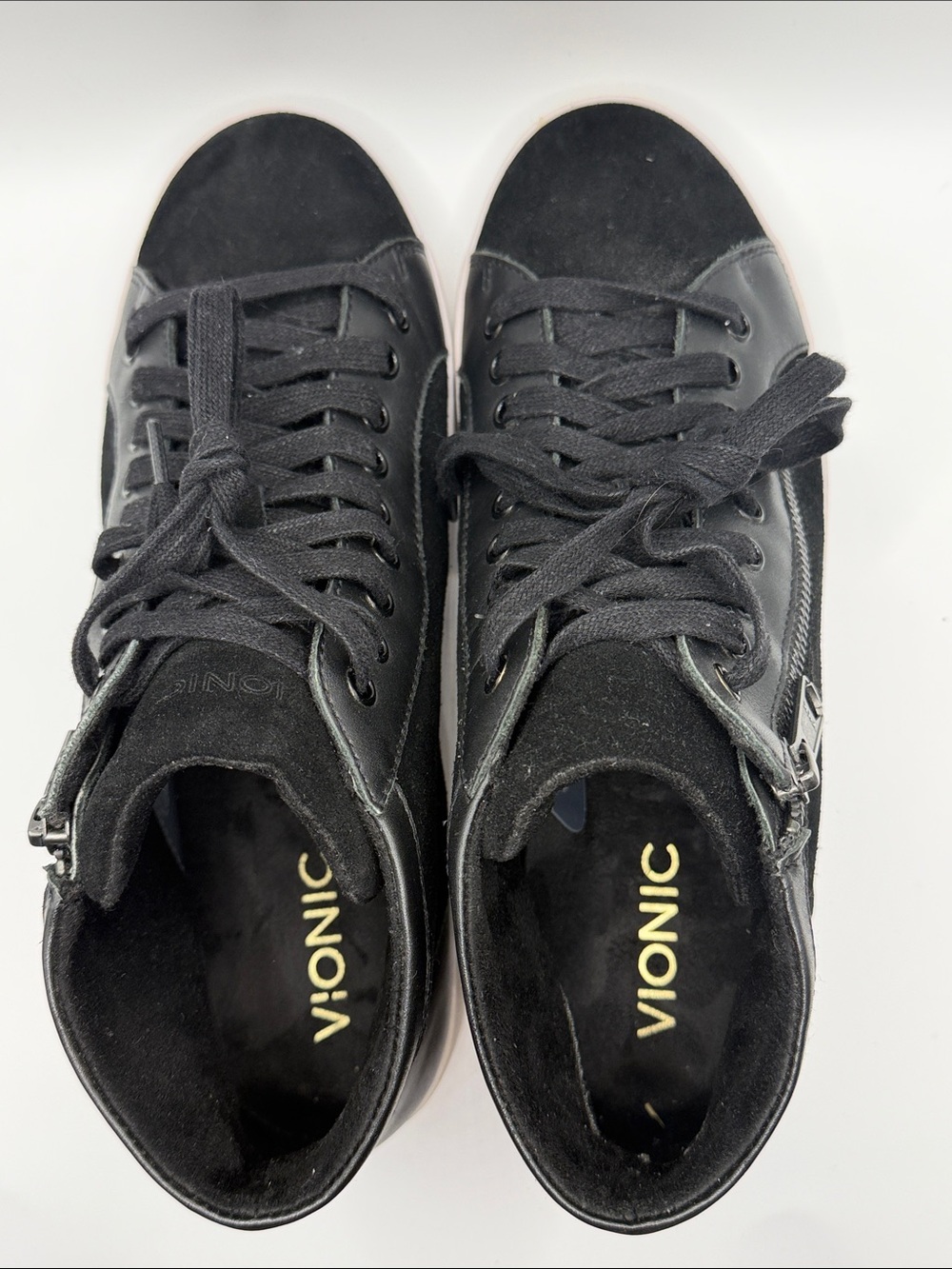 Vionic Splendid Torri High Top Sneakers, Black Suede